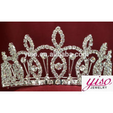 Tiara del desfile del diamante del diamante artificial del rhinestone de la frente